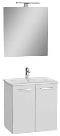 Kúpeľňová zostava s umývadlom zrcadlem a osvětlením VitrA Mia 59x61x39,5 cm biela lesk MIASETFP60B