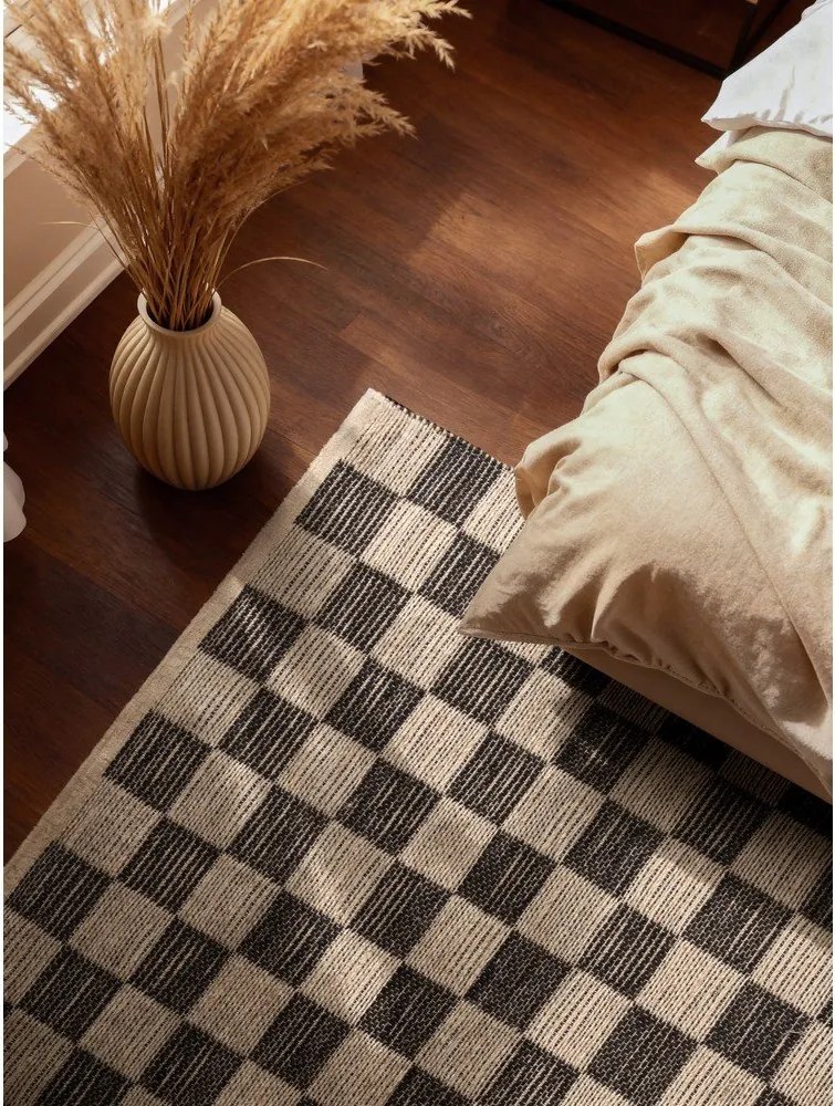 Čierny/krémovobiely obojstranný/ručne tkaný koberec s prímesou juty 200x300 cm Rex – Hanse Home