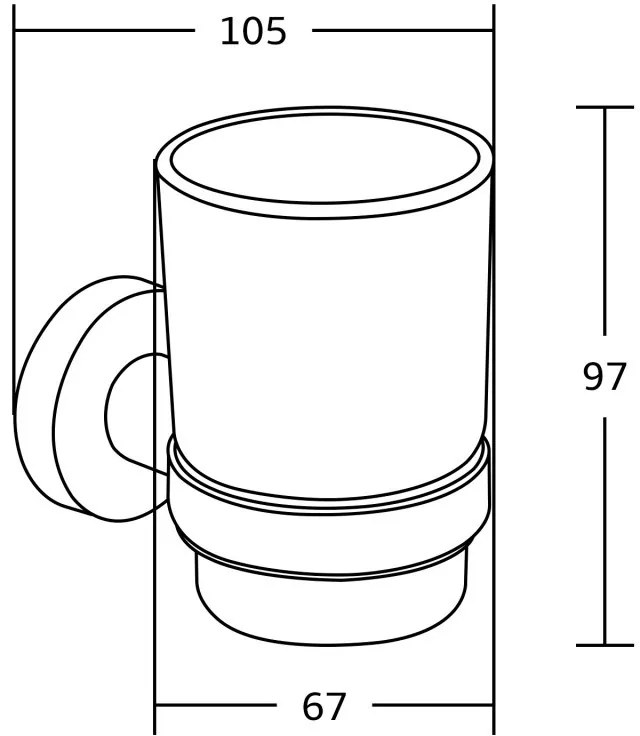 Pohár na zubné kefky s úchytom na stenu MEXEN TIBER chróm