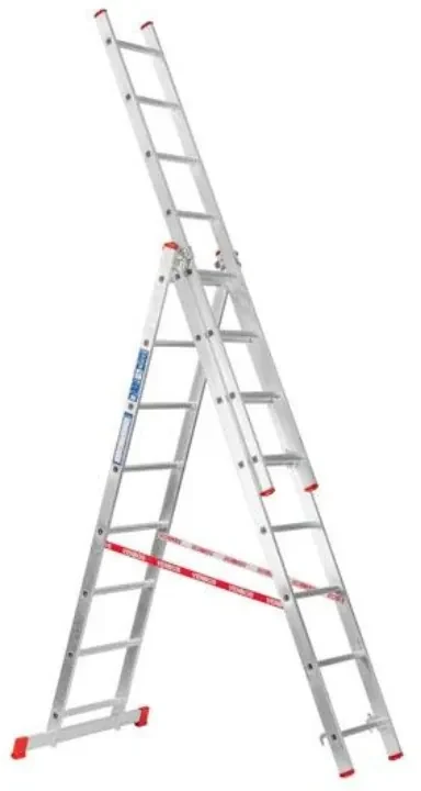 Hliníkový trojdielny výsuvný rebrík VENBOS HOBBY, 3x8 priečok, 4,52 m