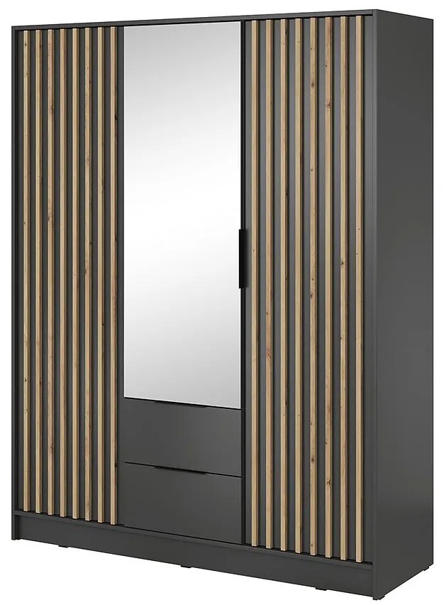 Skriňa Nelly 3d Zrkadlo Grafit/Artisan