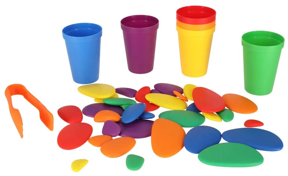 KIK Kreativní oblázky barevné montessori puzzle