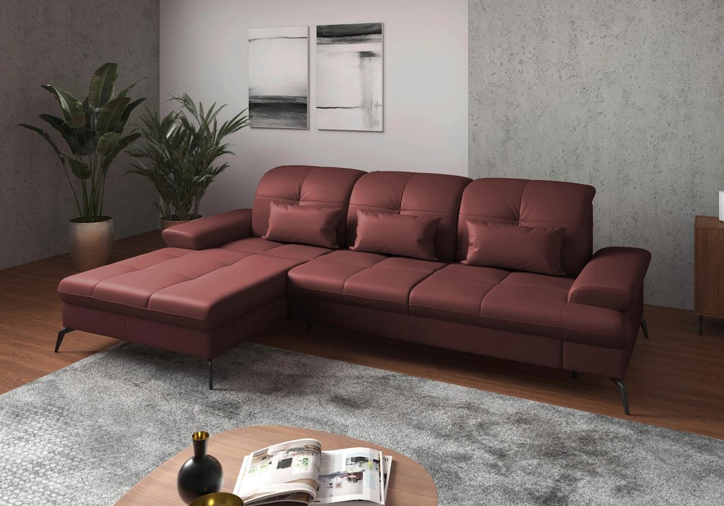 XXXLutz ROHOVÁ SEDAČKA, textil, koža, červenohnedá Sit & More - Sedačky - 000144011740
