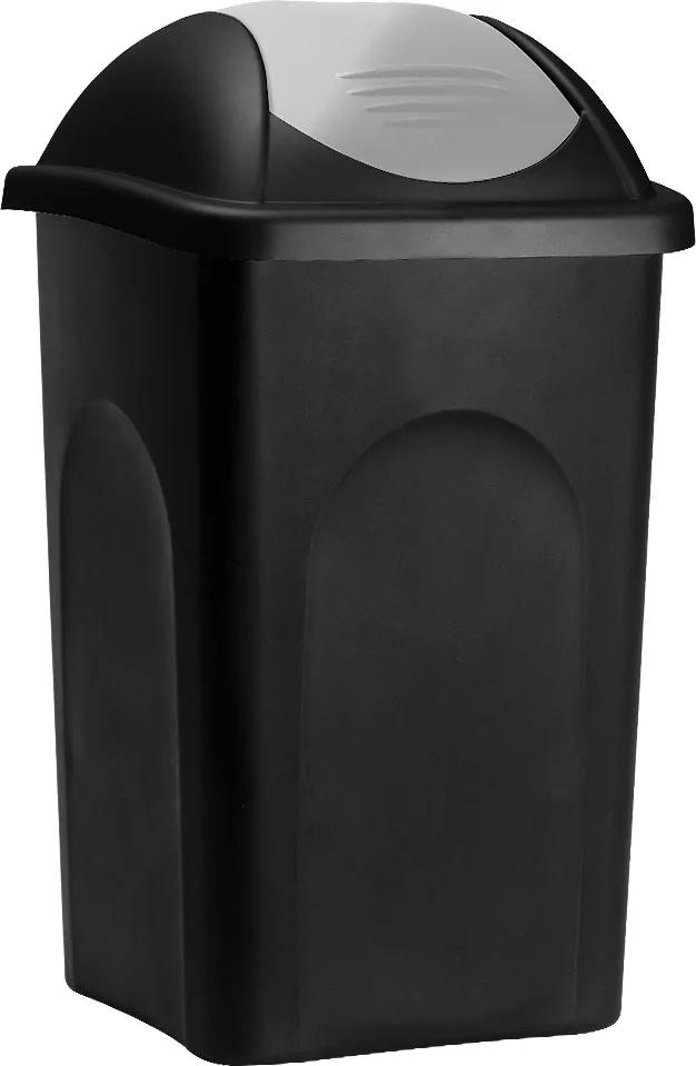 LeViva Odpadkový koš Porry 60L černo-stříbrný