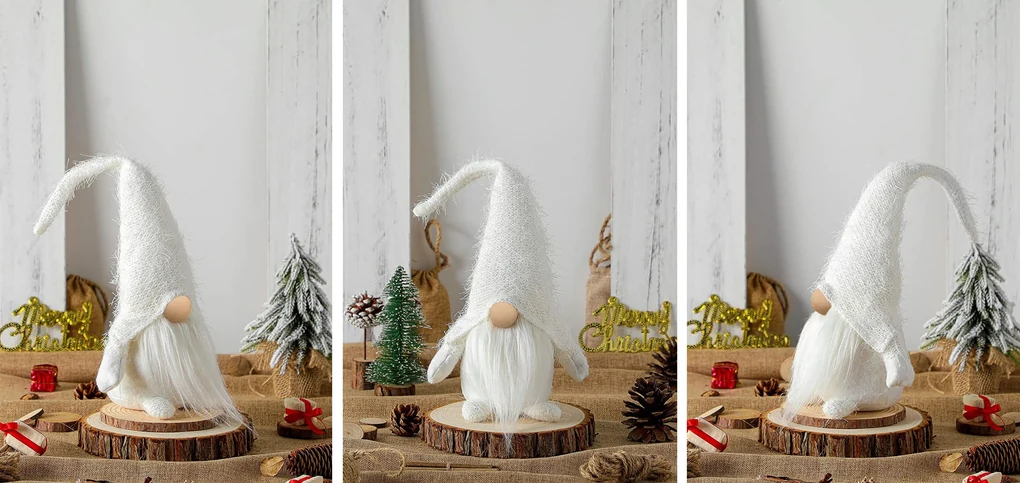 Tutumi - Vianočný trpaslík 50cm YX068, biela, CHR-09547