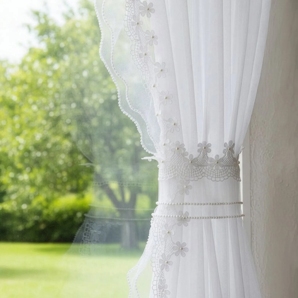 ZÁCLONA NA PÁSKE LARISA SADA 2KS 140X270 CM BIELA