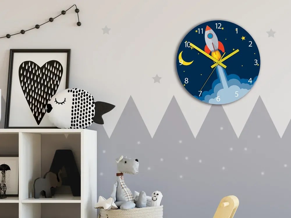 Dětské nástěnné hodiny Raketa 30 cm vícebarevné