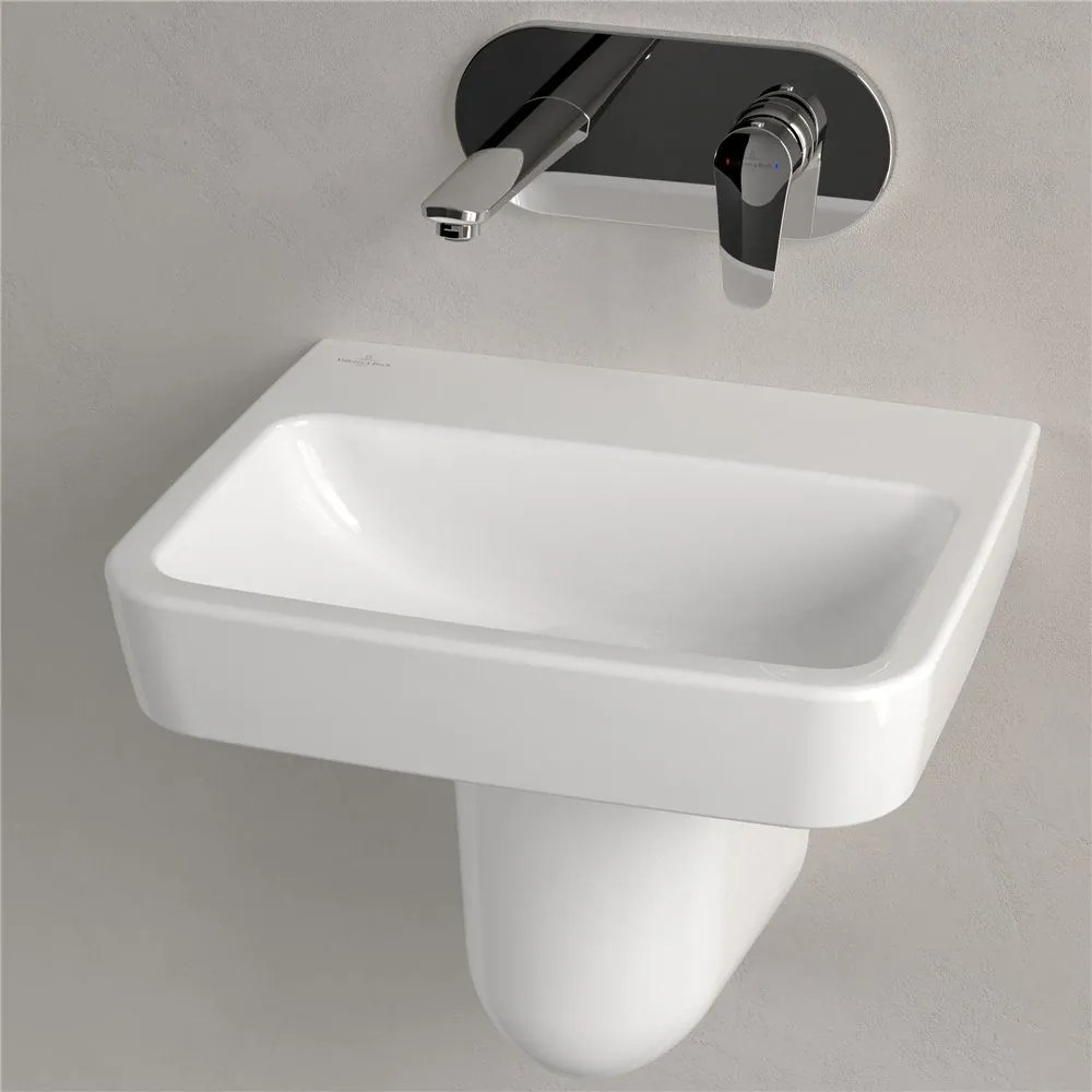 VILLEROY &amp; BOCH O.novo závesné umývadielko bez otvoru, bez prepadu, 450 x 370 mm, biela alpská, s povrchom CeramicPlus, 434448R1