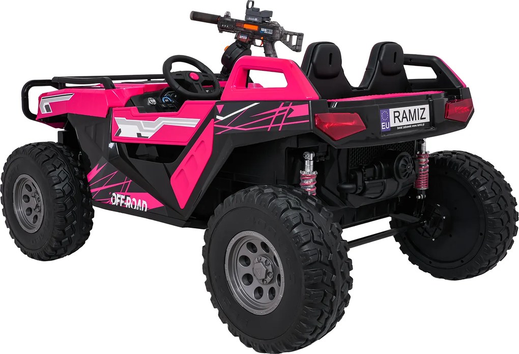 Ramiz Elektrická bugina PROSPECTOR STRONG pre deti ružová + pohon 4x4 + diaľkové ovládanie