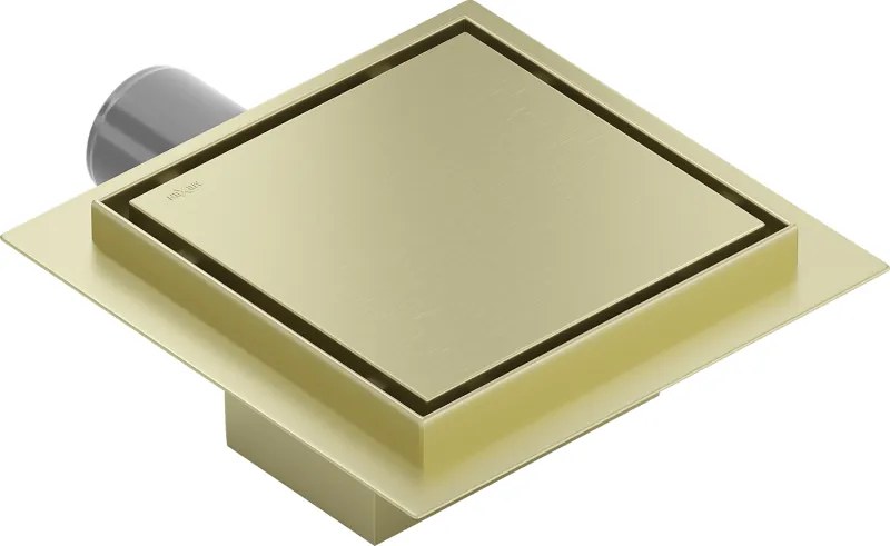 Mexen Flat-Q, bodový podlahový vpust 15 cm, zlatá matná, 1A10015