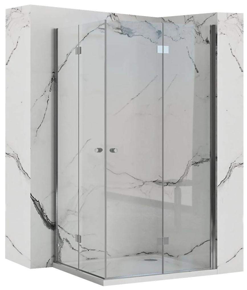 Rea Fold N2, sprchový kút so skladacími dverami 100(dvere) x 70(dvere), 6mm číre sklo, chrómový profil, KAB-00003