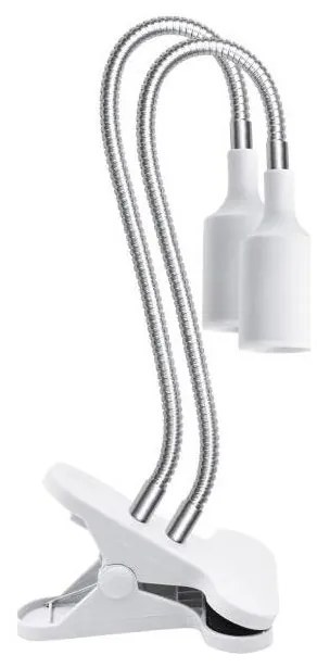 Kobi Flexibilná stolná lampa s klipom PLANTY 2xE27/30W/230V biela KB0540