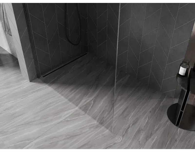 Mexen, Mexen Kioto-X sprchová stena 160 x 200 cm, priehľadná 10 mm, pištoľovo sivá kartáčovaná - 800-160-101-66-00-X