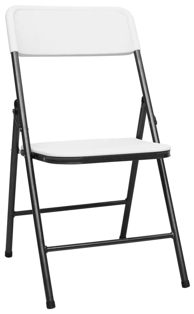 vidaXL Skladacie záhradné stoličky 4 ks HDPE biele