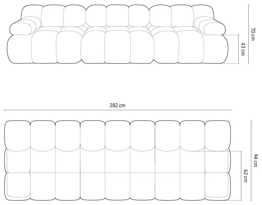 Béžová modulárna pohovka z textílie bouclé 282 cm Bellis – Micadoni Home