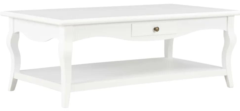 vidaXL Konferenčný stolík biely 110x60x40 cm MDF