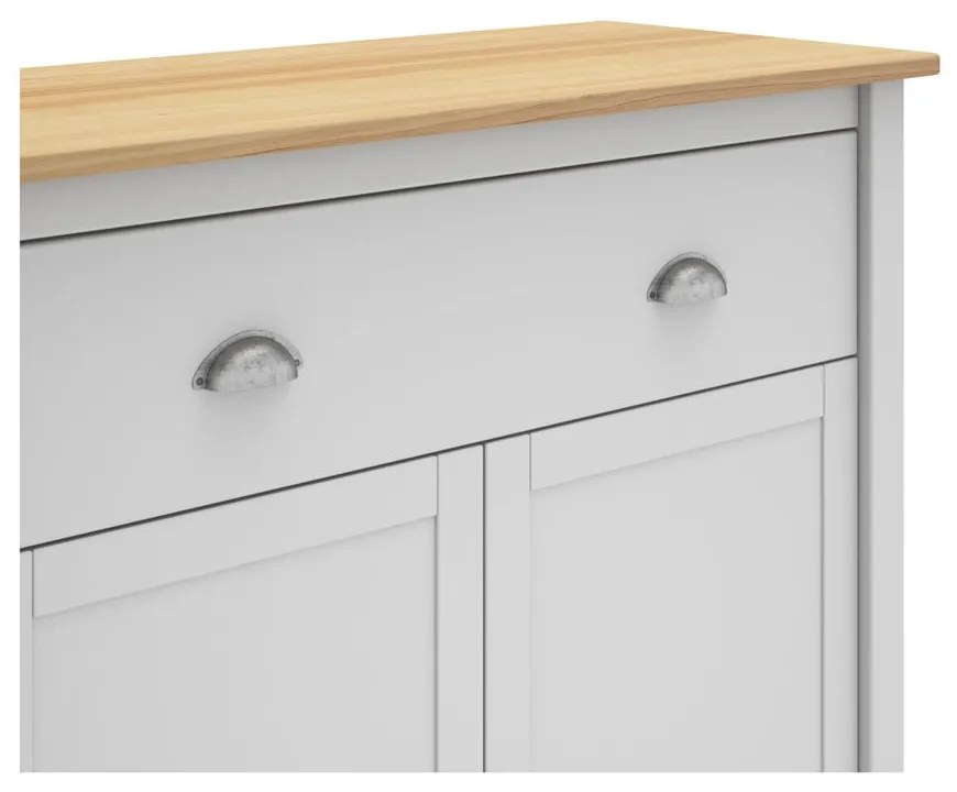 Biela/prírodná vysoká komoda z borovicového dreva 90x110 cm Misti – Marckeric