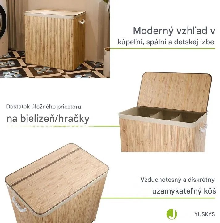 InternetovaZahrada Bambusový kôš Curly 150 L - prírodný
