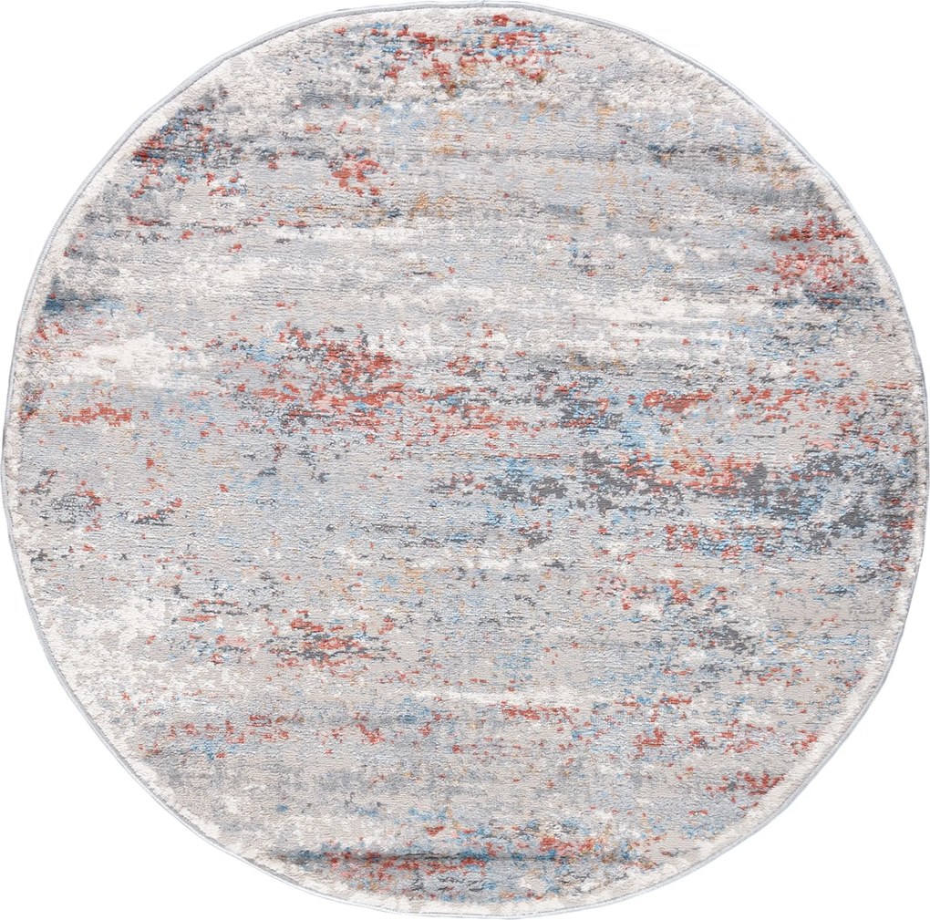 TA Koberec G509C BIELA/LOSOSOVÁ PORTLAND KOLO Rozmer: 200x200 cm