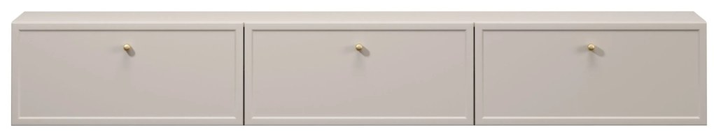 Závesný TV stolík Lorini 200 cm – kašmírová / zlaté úchytky G