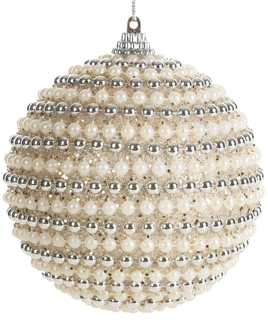 VIANOČNÁ BANKA NA STROMČEK SADA 6 KS (FI) 10 CM KRÉMOVÁ