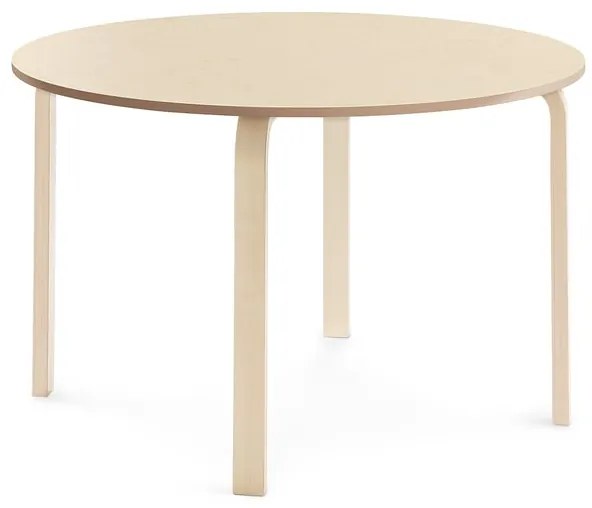 Stôl ELTON, Ø 1200x710 mm, linoleum - béžová, breza