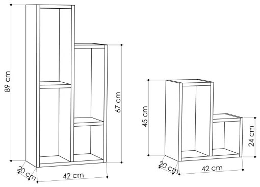 SADA 2x Knižnica SULE biela