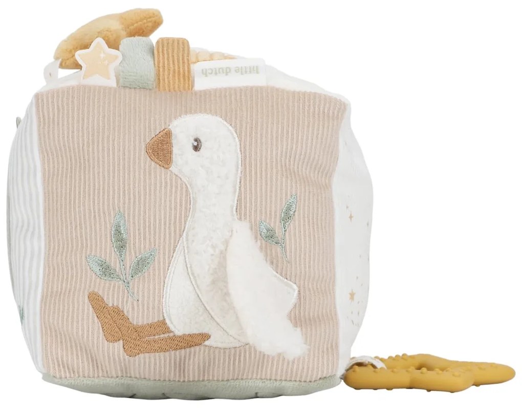 Kocka textilná s aktivitami Newborn Naturals