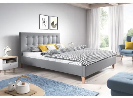 Čalúnená posteľ DAVID rozmer 120x200 cm Svetlosivá