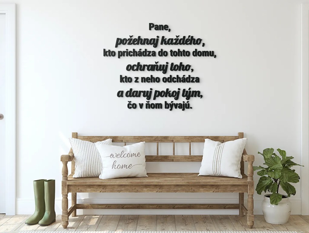 drevko Drevený citát Pane, požehnaj každého Rozmer obrazu: 48 x 61,5 cm, Farba dekorácie: Čierna