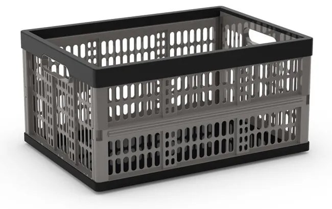Sivý plastový úložný box 47,5x34,5x23,5 cm Folding Crate – KIS