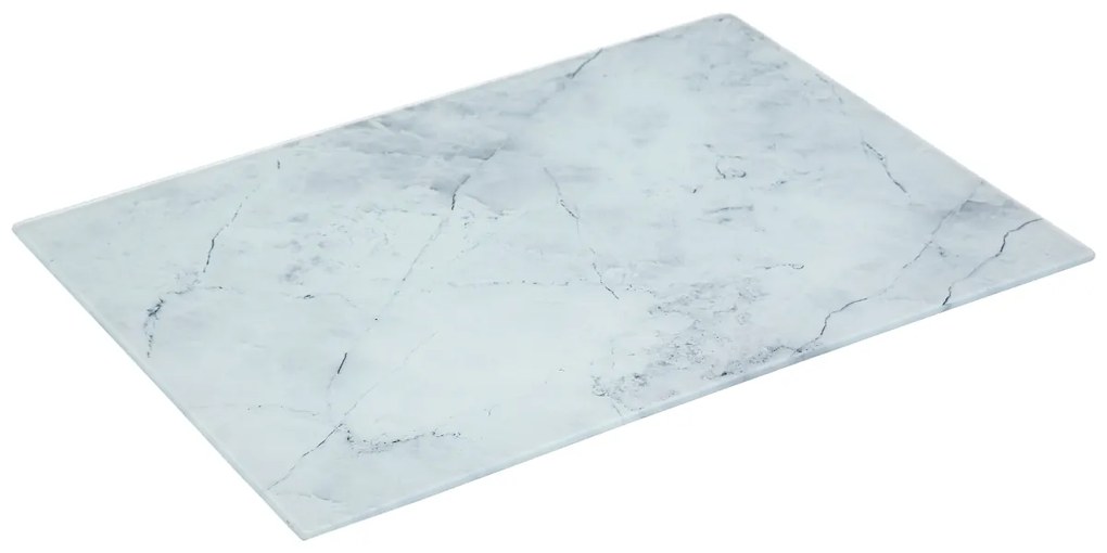 Doska na krájanie Glass Marble, biela, 40x30 cm