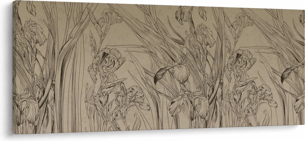 Obraz - Obrysy rastlín (120x50 cm)