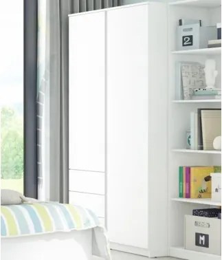 Šatníková skriňa Carlos, biela, 100 cm%