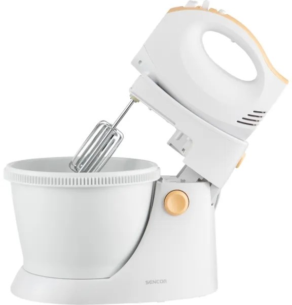 Sencor - Ručný šľahač s otočnou misou 500W/230V biela