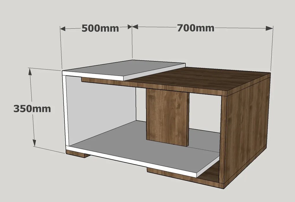 Konferenční stolek Modern bílý/ořech