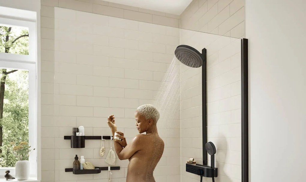 Hansgrohe Pulsify S, Showerpipe 260 2jet s termostatom ShowerTablet Select 400, čierna matná, HAN-24240670
