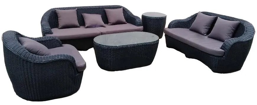 Komplet technoratanový Rhodes grafit