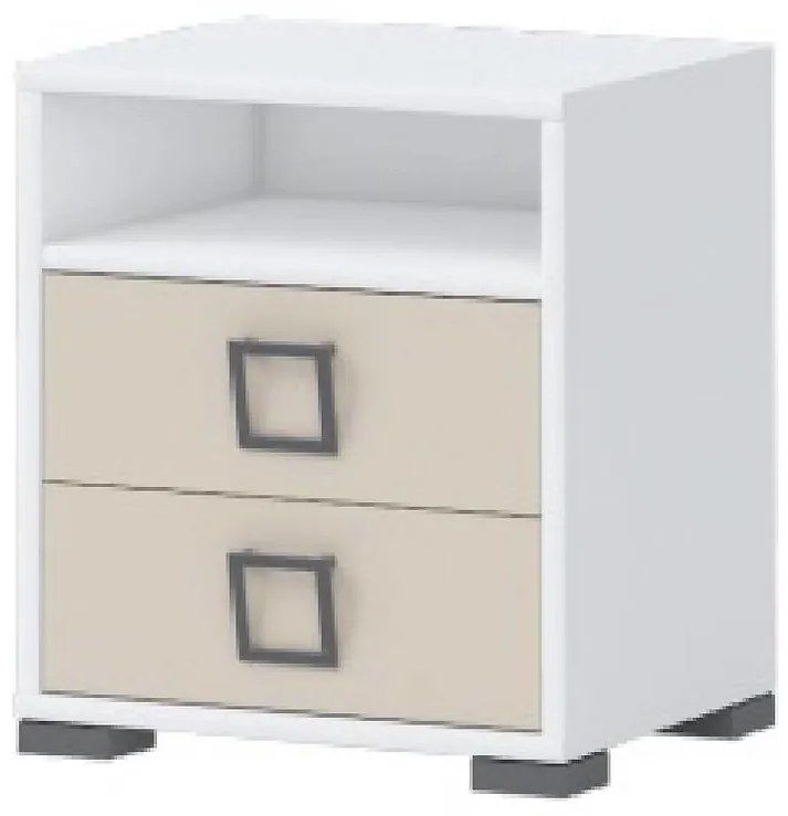 Nočný stolík Kiki NS2-BE/KI-01 white/sand