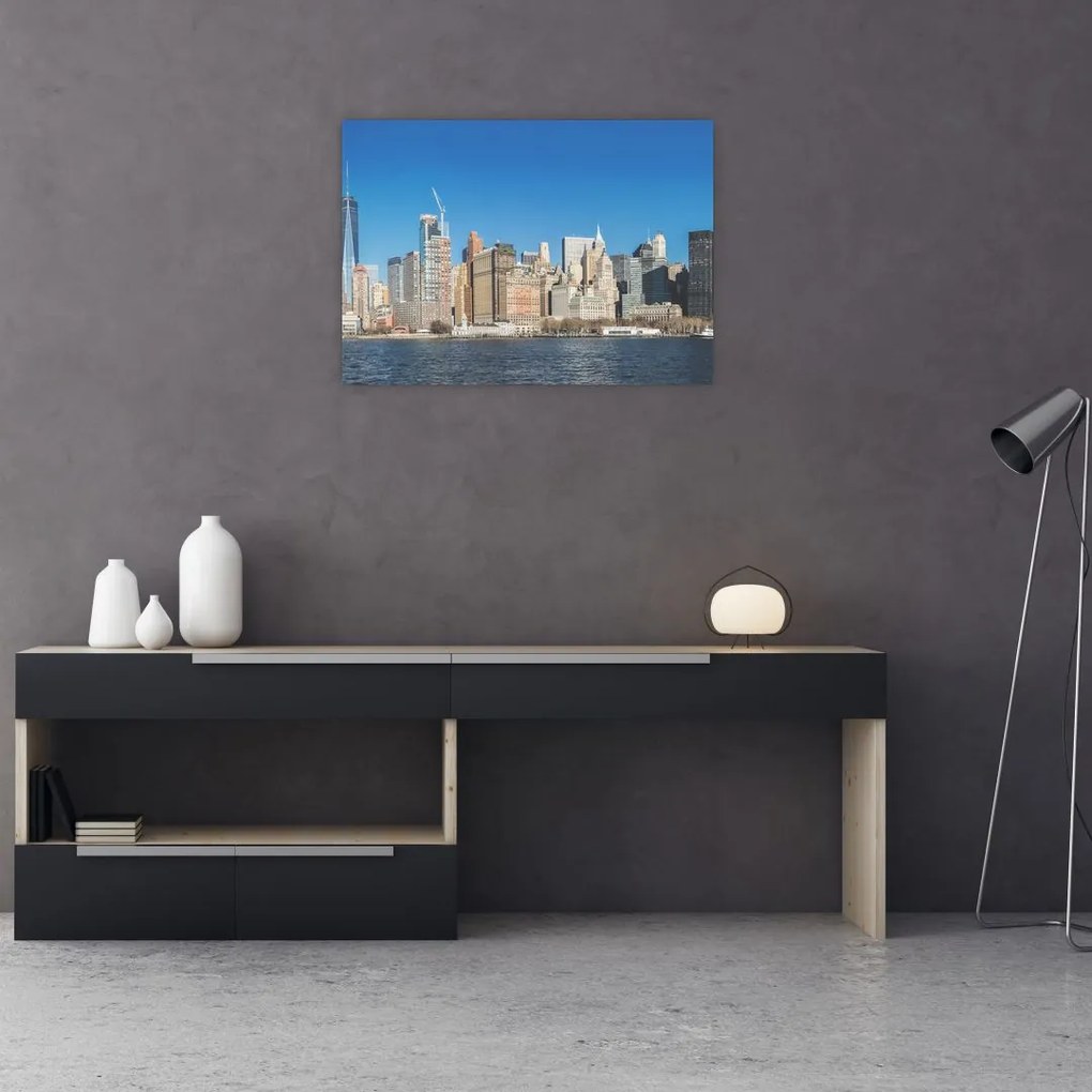 Sklenený obraz - Manhattan v New Yorku (70x50 cm)