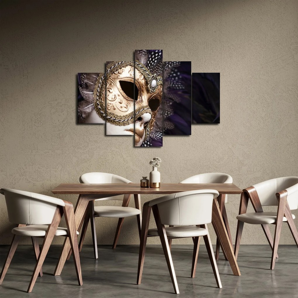 Obraz sochy so škraboškou (150x105 cm)