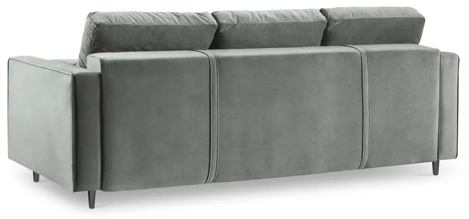 Svetlosivá zamatová rozkladacia pohovka Milo Casa Santo