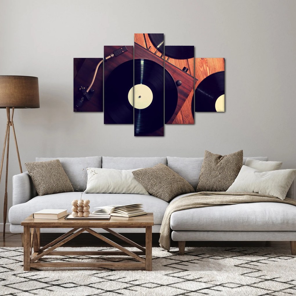 Obraz gramofónových dosiek (150x105 cm)
