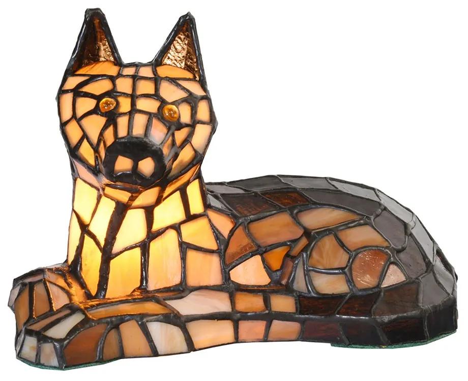 Stolná lampa Tiffany pes - 25*13*17 cm E14/max 1*25W