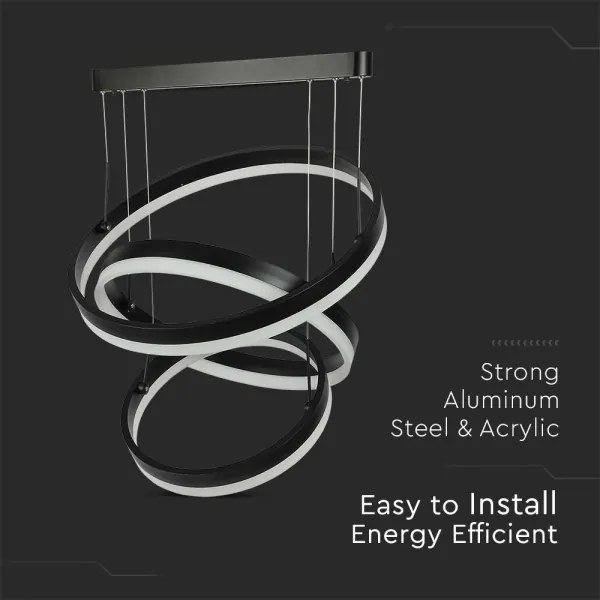 LED Stmievateľný luster na lanku LED/86W/230V 3000K čierna