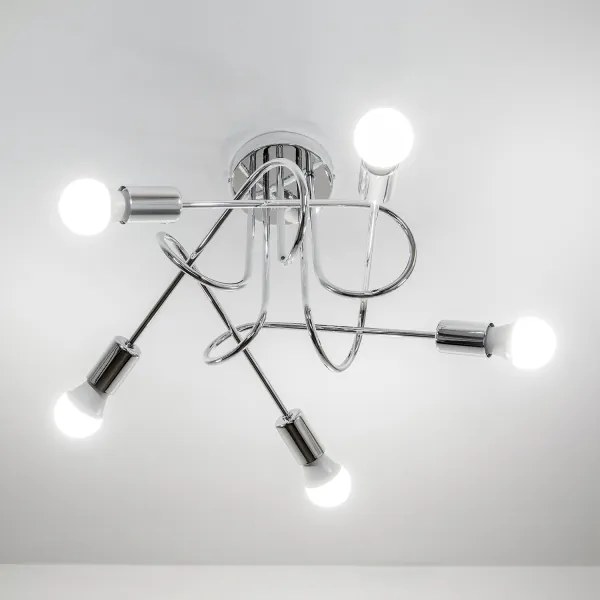 Prisadený luster OXFORD 5xE27/15W/230V lesklý chróm