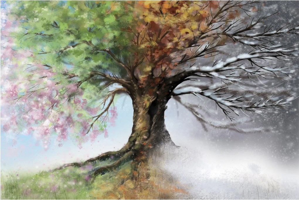 Obraz - Strom štyroch ročných období (90x60 cm)