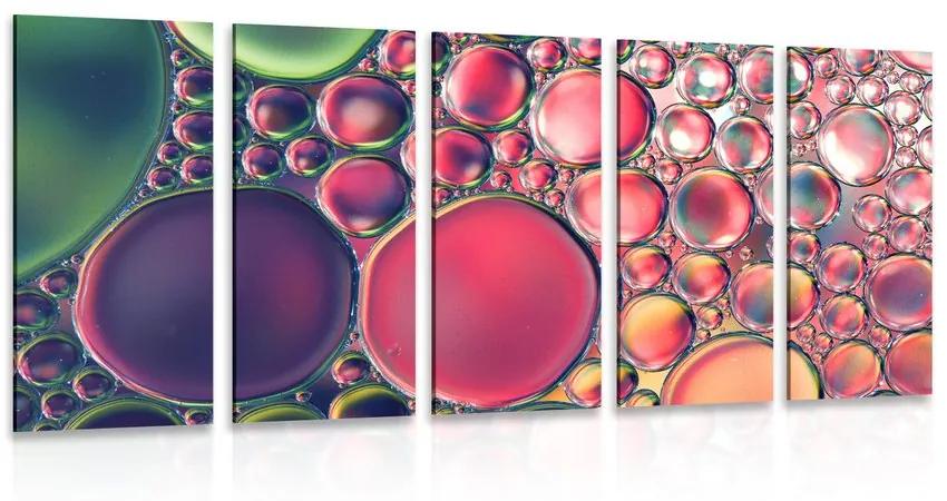 5-dielny obraz abstraktné kvapky oleja