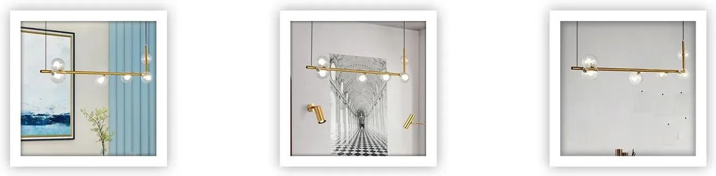 Toolight - Závesné svietidlo 6xG9 25W APP690-6CP, zlatá, OSW-05470