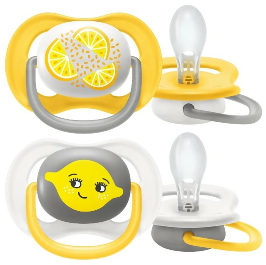 AVENT Cumlík Ultra Air Happy, 6-18 m, Citrón, žltá/biela